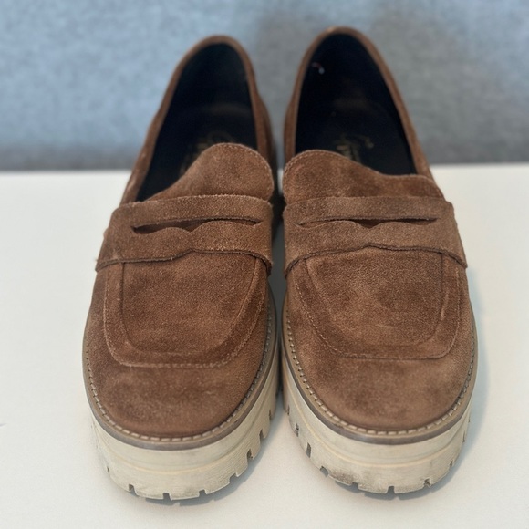 Gianluca Pisati Women’s Brown Suede Lug-Sole Penny Loafers
